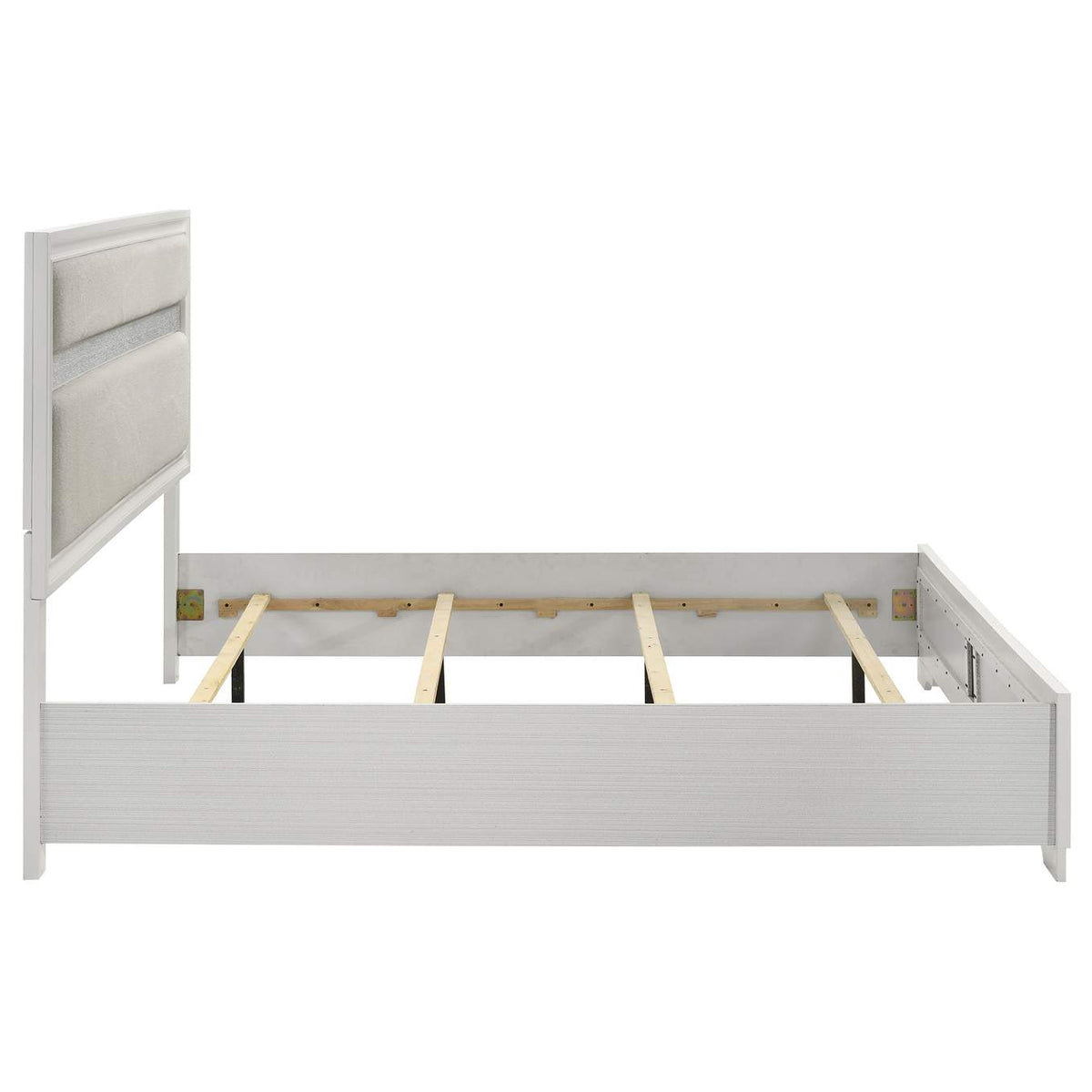 205110KE Miranda 54-inch Upholstered Eastern King Panel Bed White