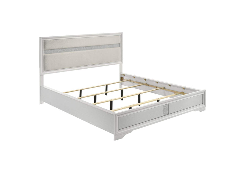 205110KW Miranda 54-inch Upholstered California King Panel Bed White