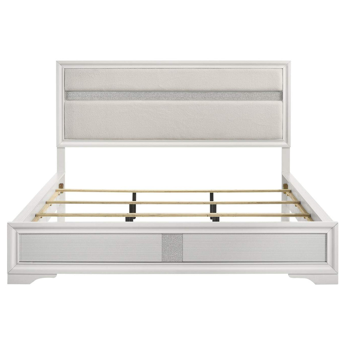 205110KW Miranda 54-inch Upholstered California King Panel Bed White