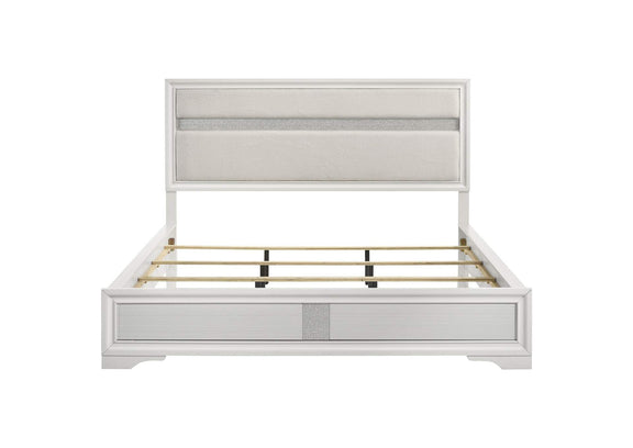 205110KW Miranda 54-inch Upholstered California King Panel Bed White