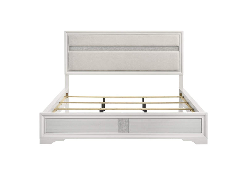205110KW Miranda 54-inch Upholstered California King Panel Bed White