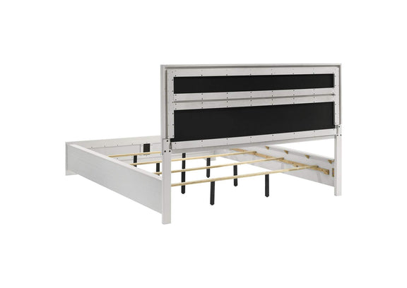 205110KW Miranda 54-inch Upholstered California King Panel Bed White
