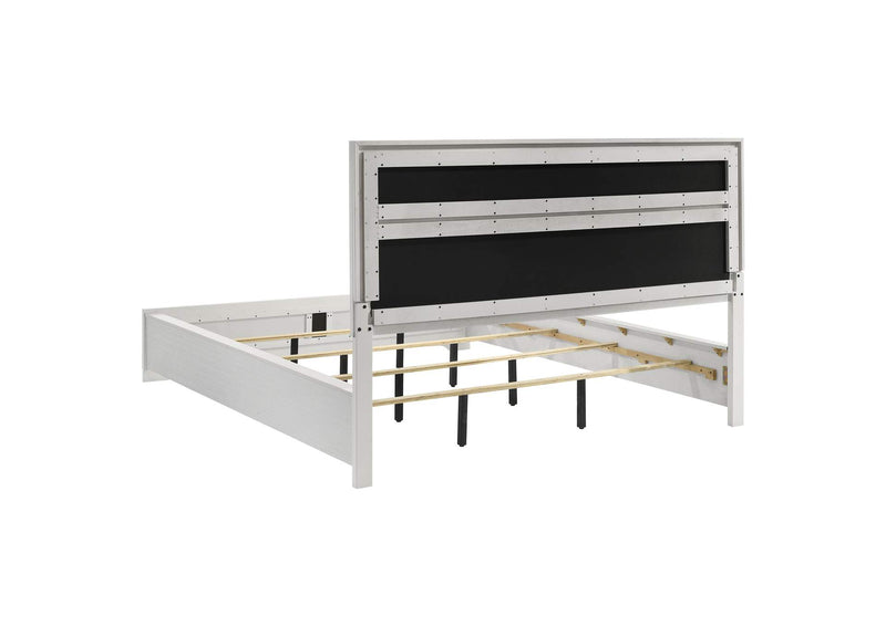 205110KW Miranda 54-inch Upholstered California King Panel Bed White
