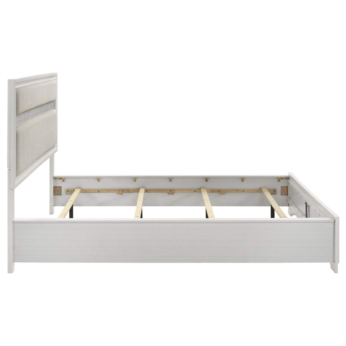 205110KW Miranda 54-inch Upholstered California King Panel Bed White