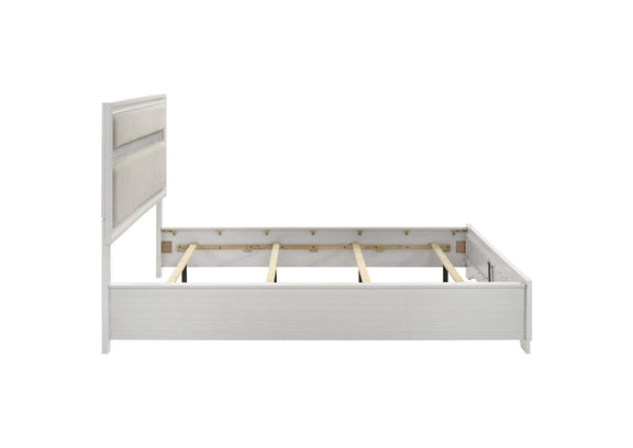 205110KW Miranda 54-inch Upholstered California King Panel Bed White