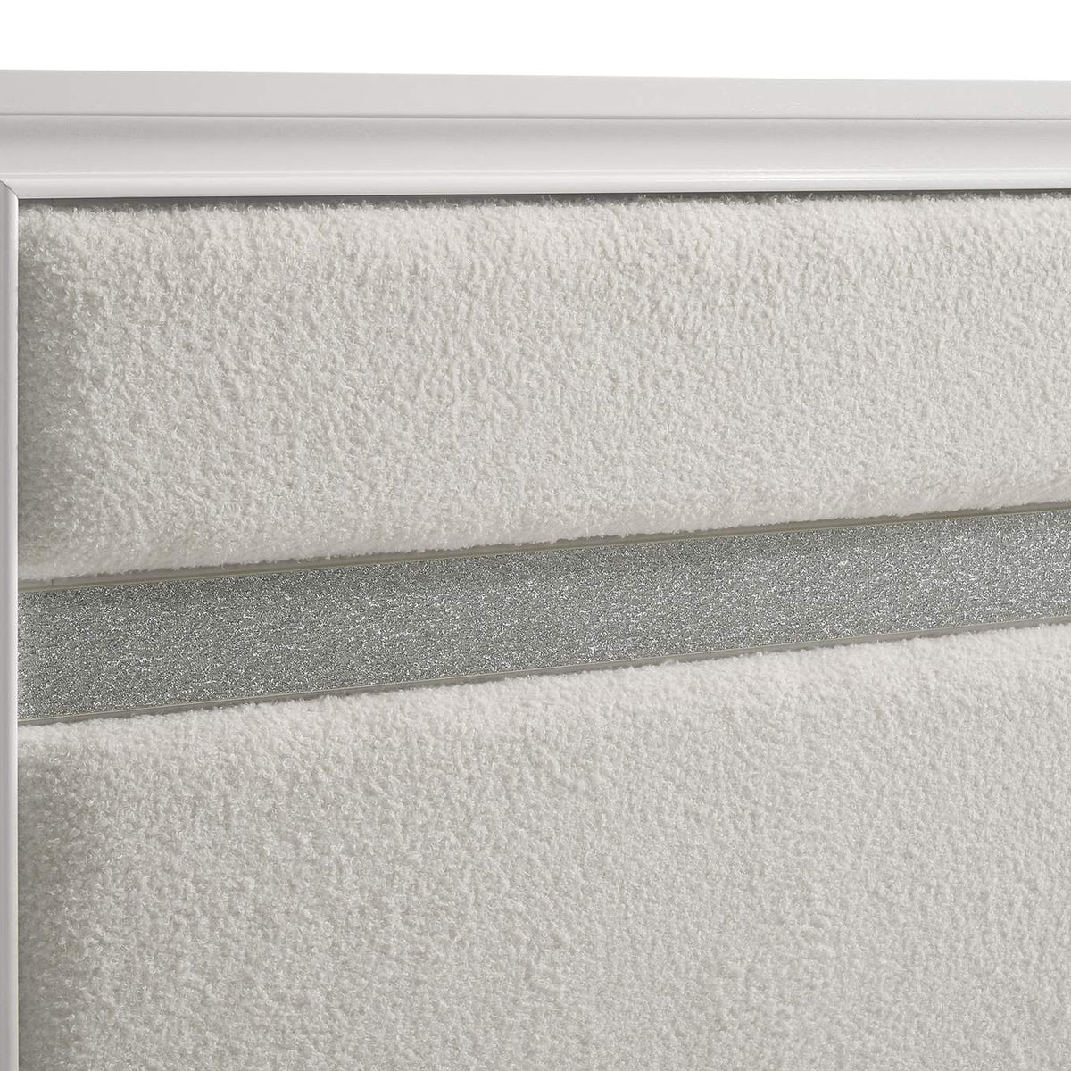 205110KW Miranda 54-inch Upholstered California King Panel Bed White
