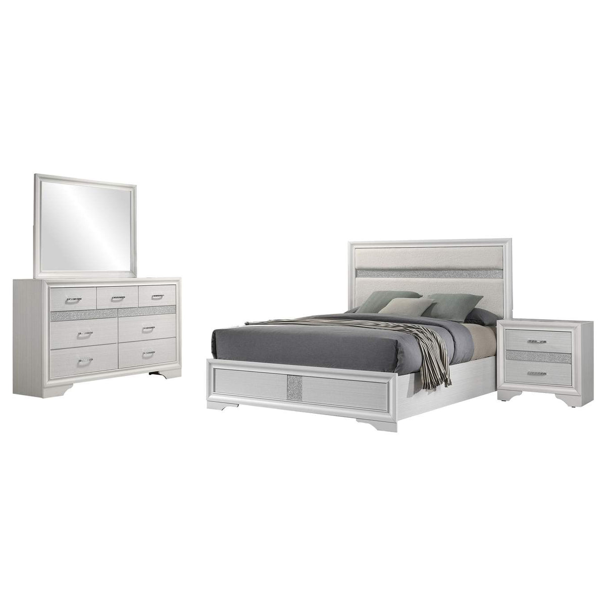 205110Q-S4 Miranda 4-piece Queen Bedroom Set White