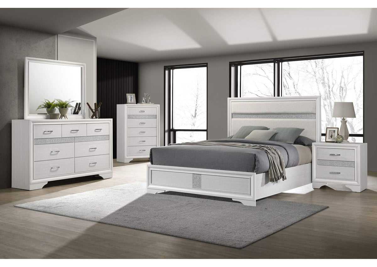 205110Q-S5 Miranda 5-piece Queen Bedroom Set White