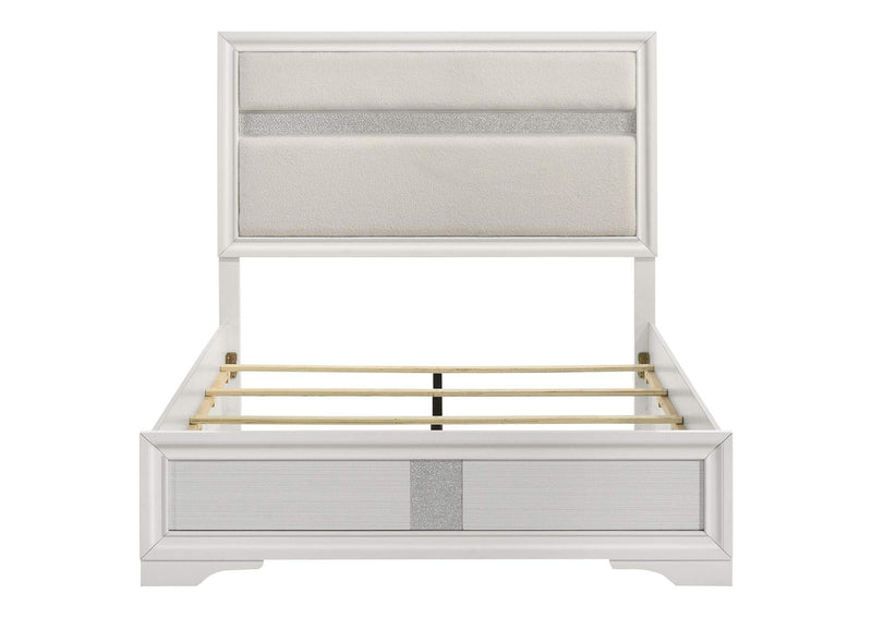 205110Q Miranda 54-inch Upholstered Queen Panel Bed White
