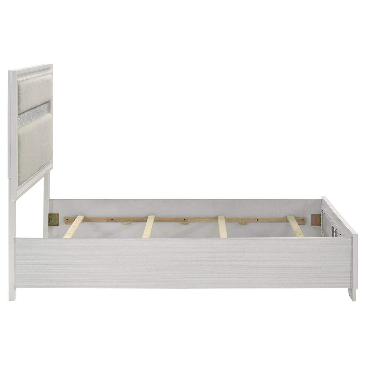 205110Q Miranda 54-inch Upholstered Queen Panel Bed White