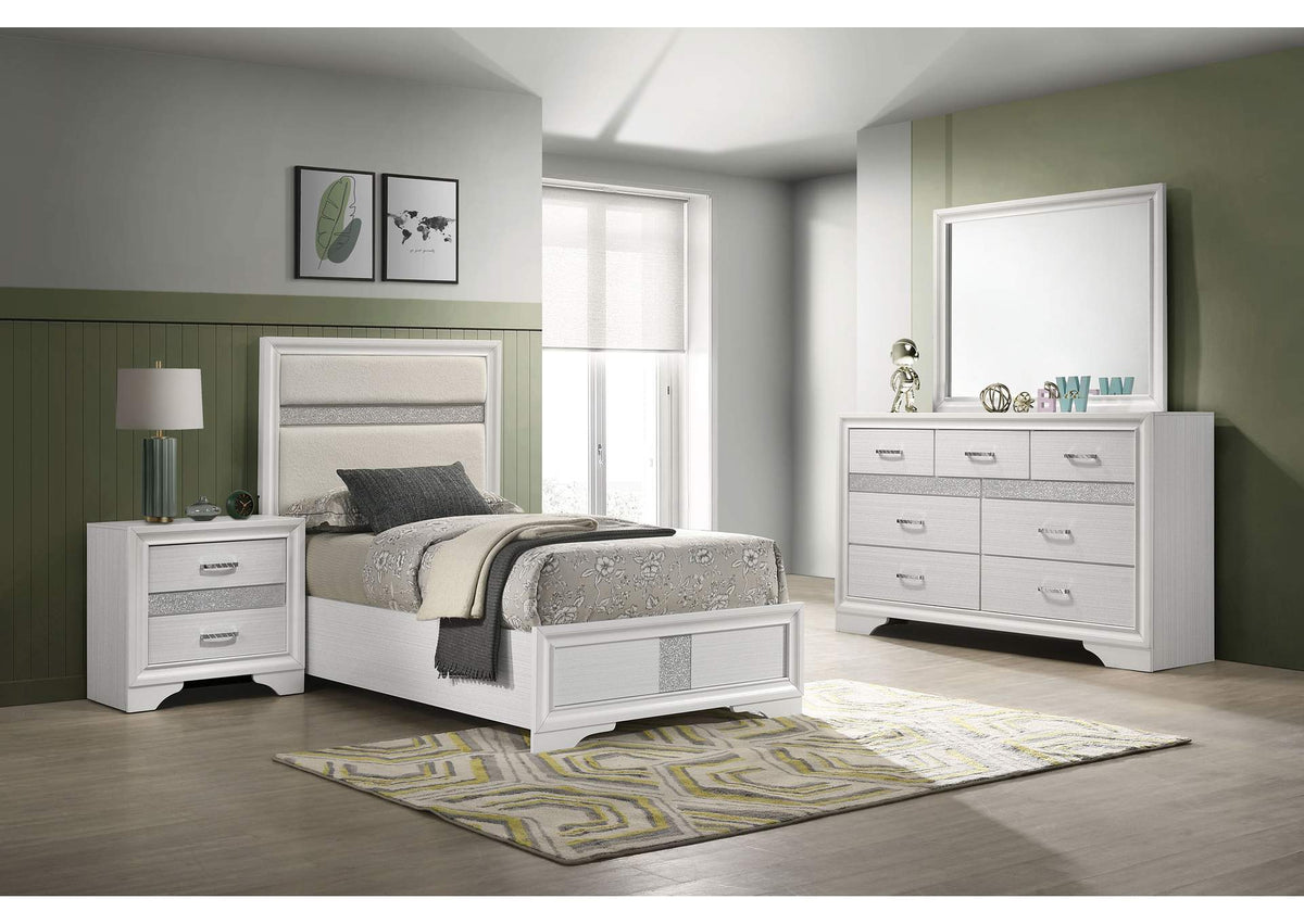 205110T-S4 Miranda 4-piece Twin Bedroom Set White