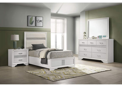 205110T-S4 Miranda 4-piece Twin Bedroom Set White