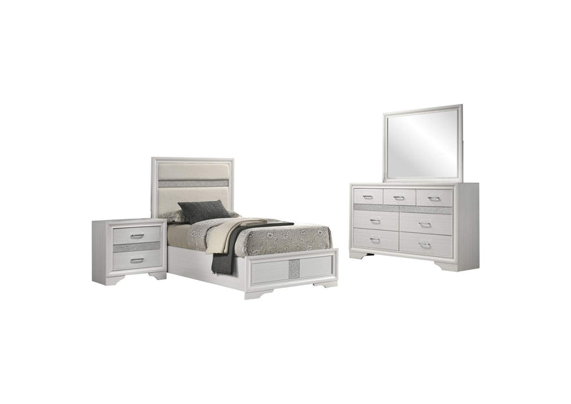 205110T-S4 Miranda 4-piece Twin Bedroom Set White