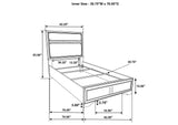 205110T-S4 Miranda 4-piece Twin Bedroom Set White