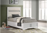 205110T Miranda 54-inch Upholstered Twin Panel Bed White