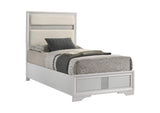 205110T Miranda 54-inch Upholstered Twin Panel Bed White