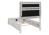 205110T Miranda 54-inch Upholstered Twin Panel Bed White