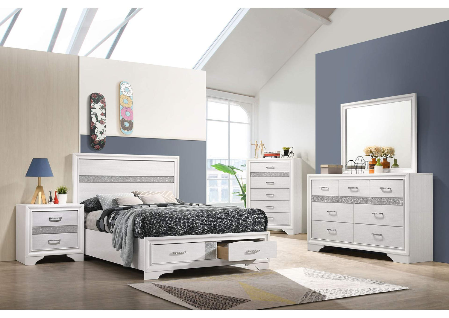 Miranda 5-piece Full Bedroom Set White