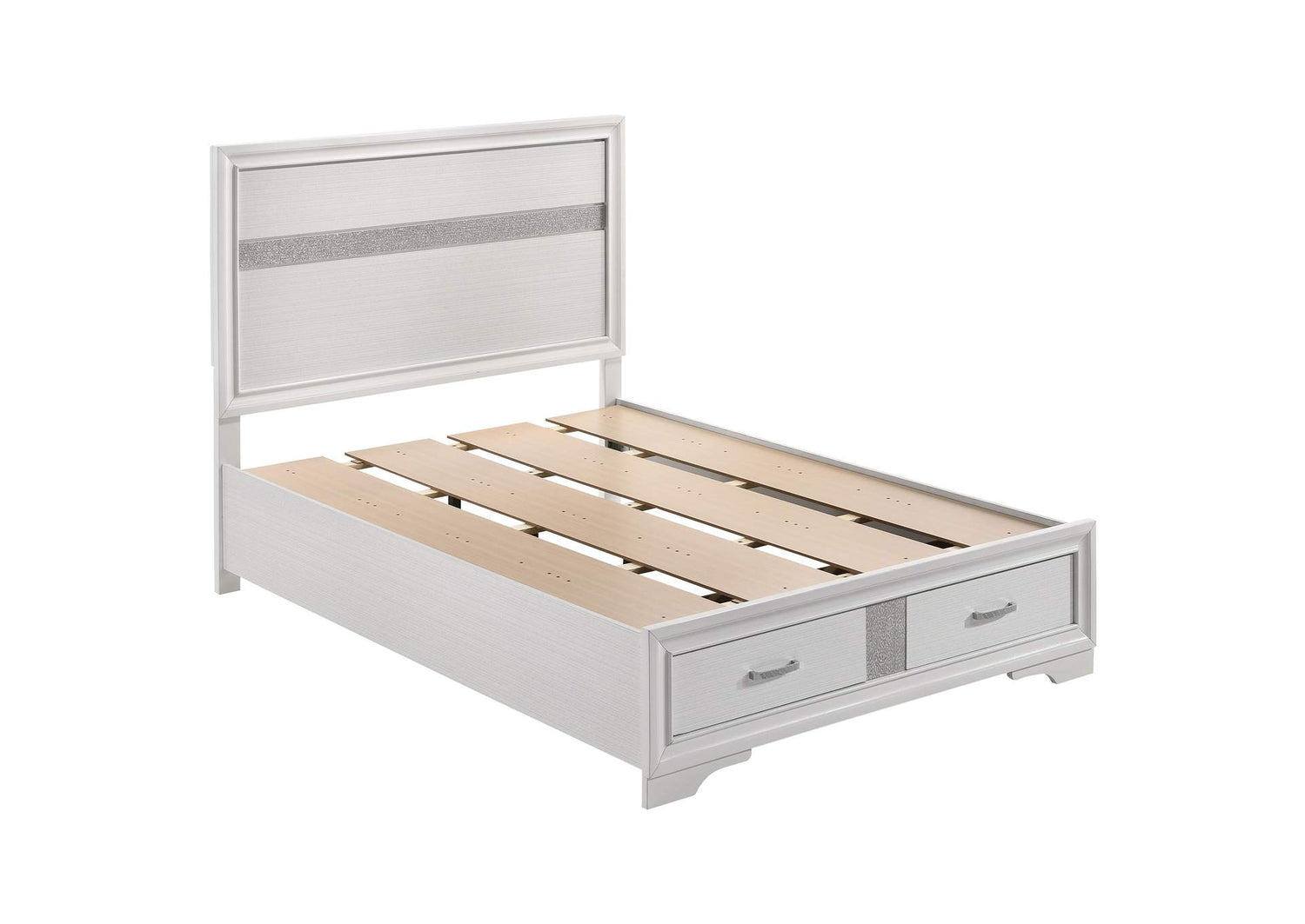Miranda 51-inch Wood Full Storage Panel Bed White
