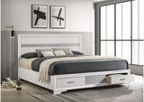 205111KW Miranda 51-inch Wood California King Storage Panel Bed White