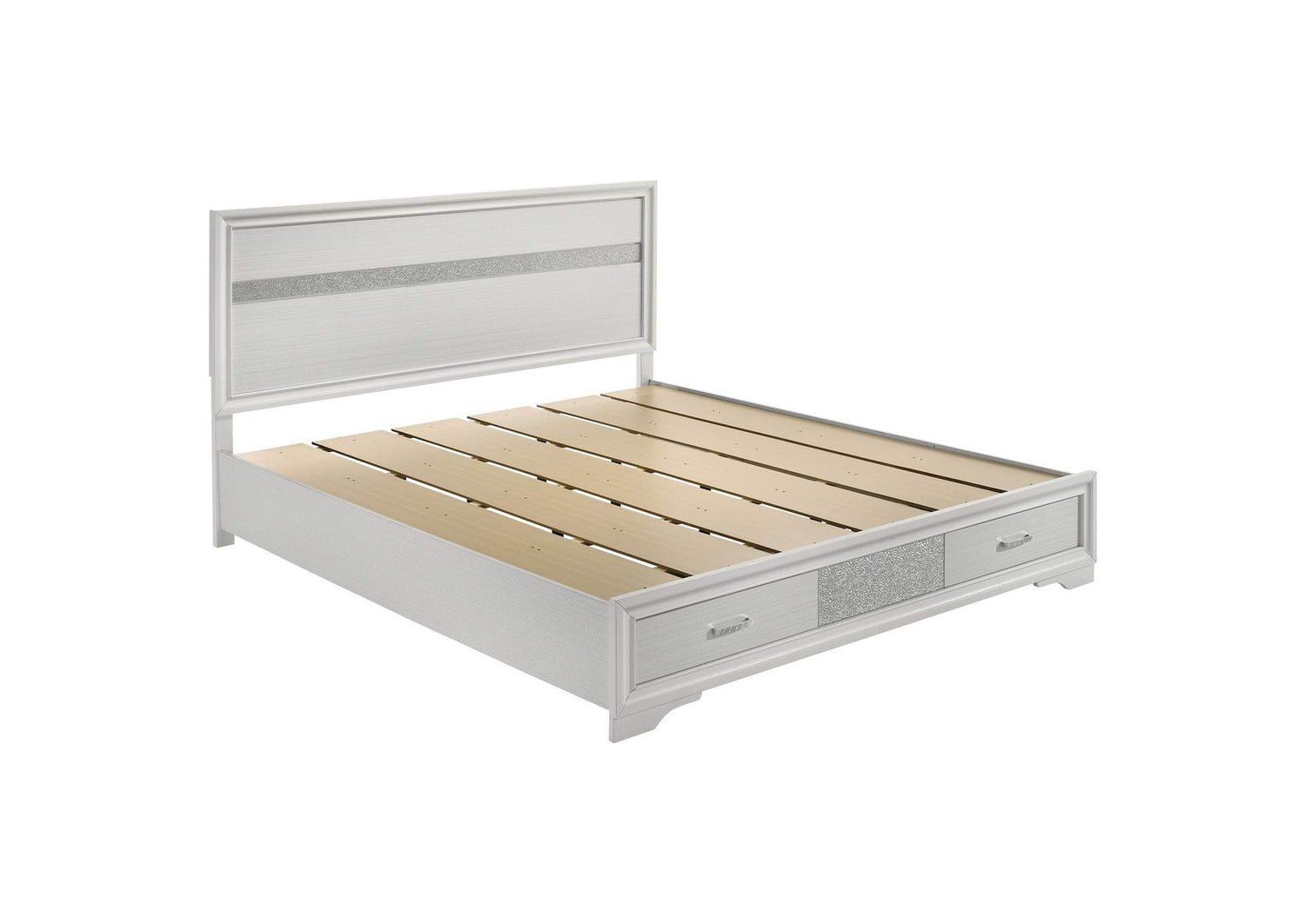 Miranda 51-inch Wood California King Storage Panel Bed White