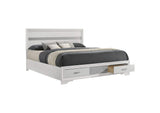 205111KW Miranda 51-inch Wood California King Storage Panel Bed White