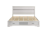 205111KW Miranda 51-inch Wood California King Storage Panel Bed White