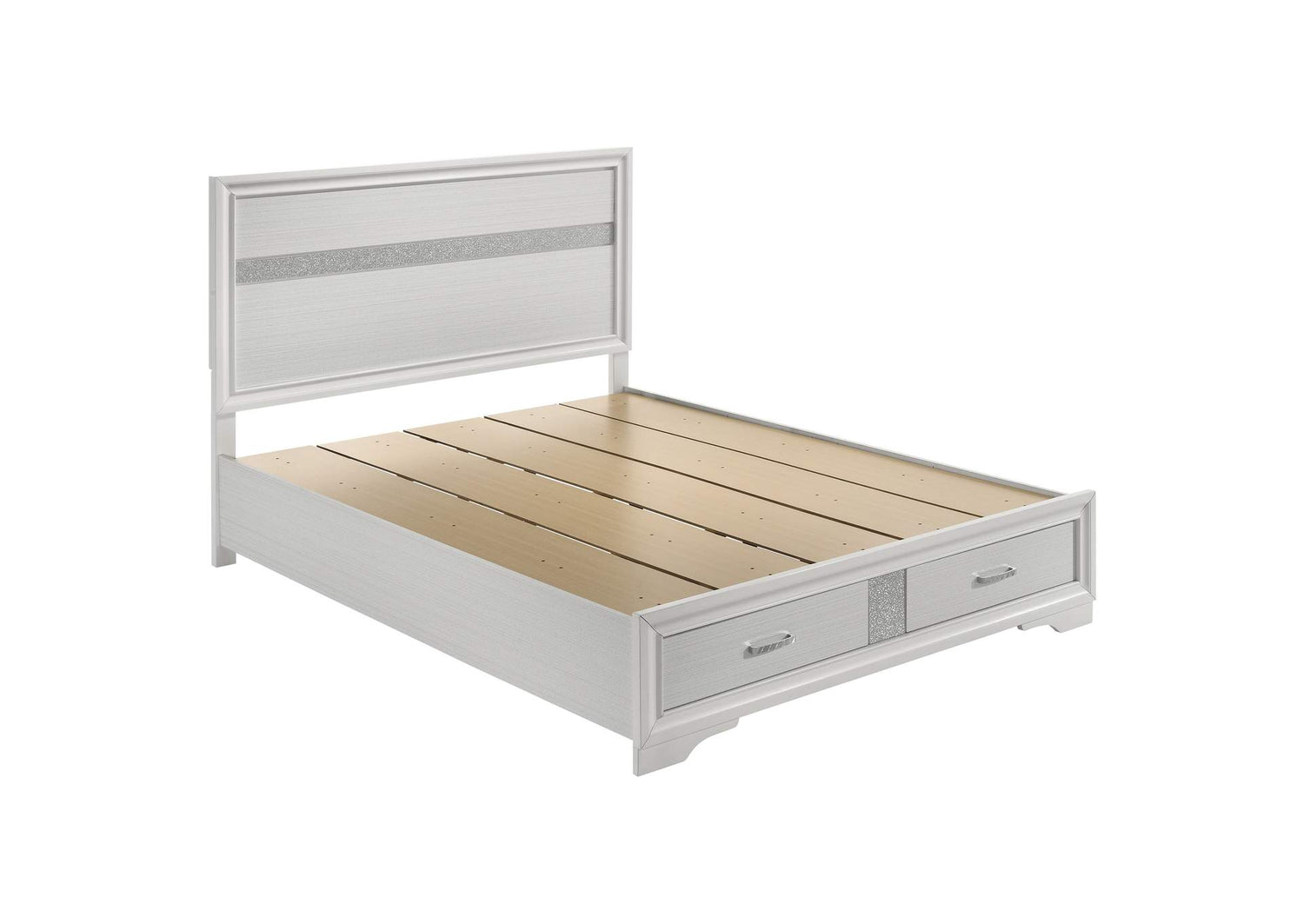 Miranda 51-inch Wood Queen Storage Panel Bed White