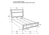 205111T-S4 Miranda 4-piece Twin Bedroom Set White