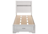 205111T Miranda 51-inch Wood Twin Storage Panel Bed White