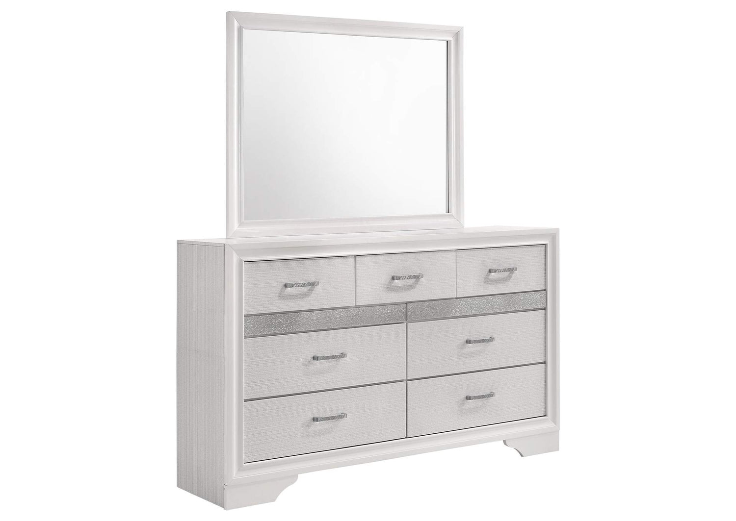 Miranda 7-drawer Dresser with Mirror White