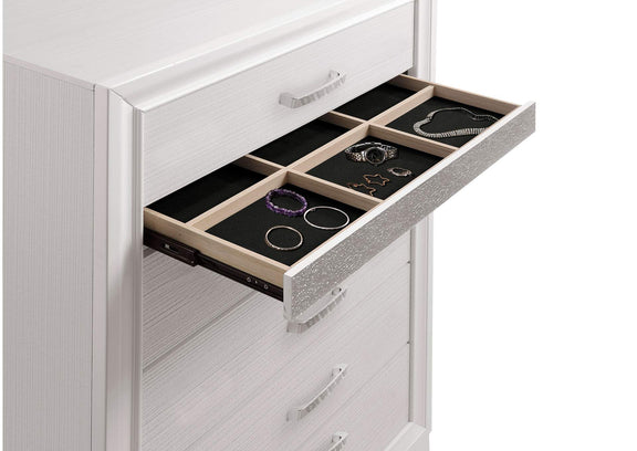 205115 Miranda 6-drawer Bedroom Chest White
