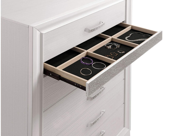 205115 Miranda 6-drawer Bedroom Chest White