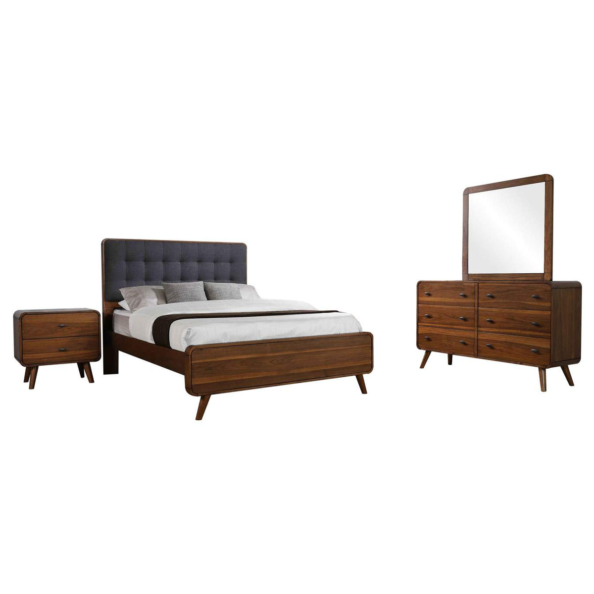 205131F-S4 Robyn 4-piece Full Bedroom Set Dark Walnut