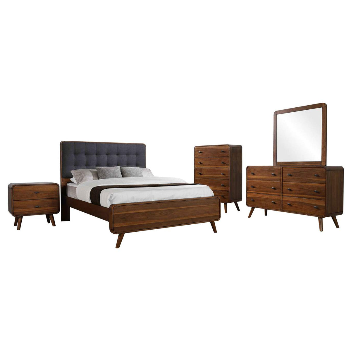 205131F-S5 Robyn 5-piece Full Bedroom Set Dark Walnut