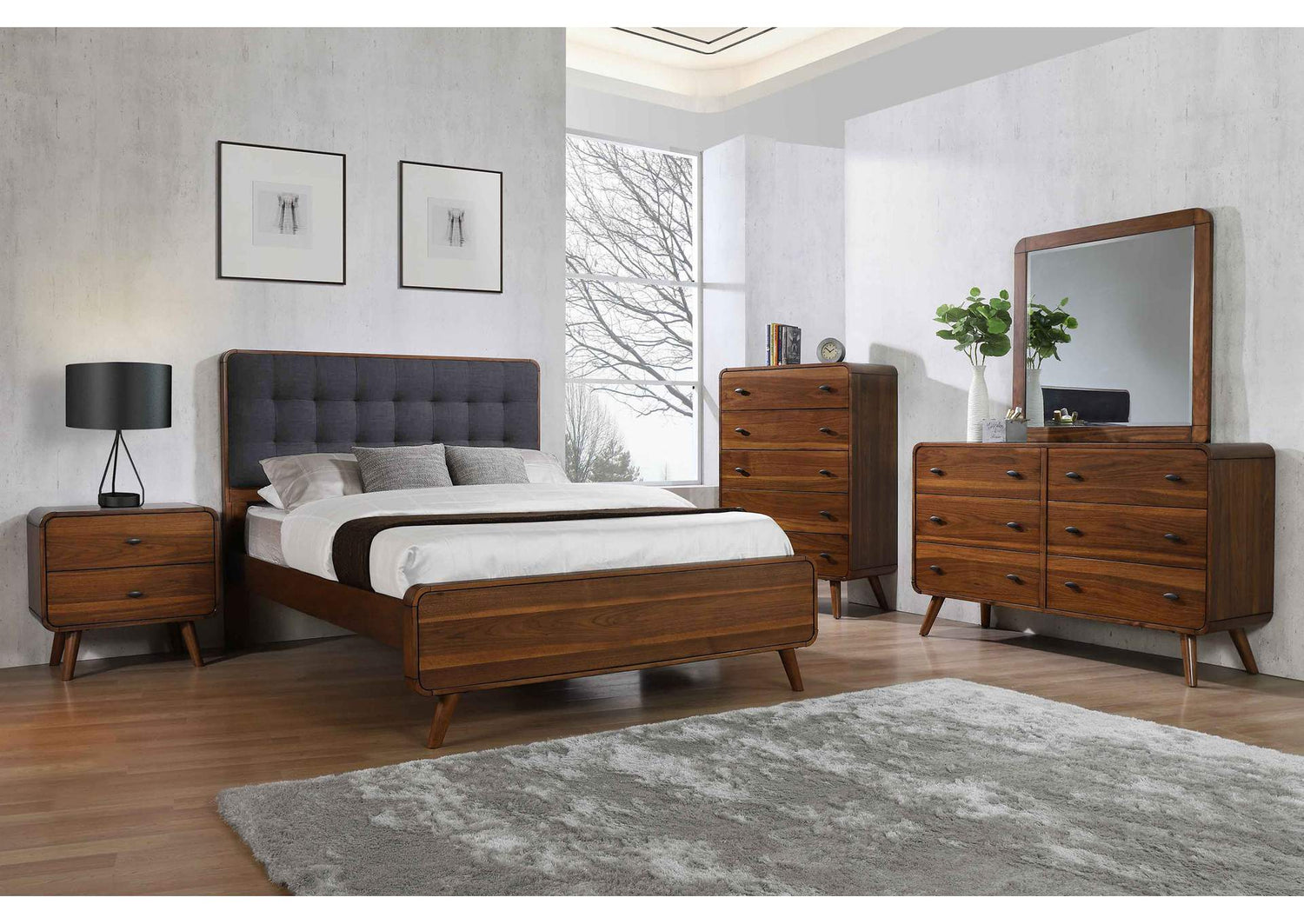 Robyn 5-piece Eastern King Bedroom Set Dark Walnut