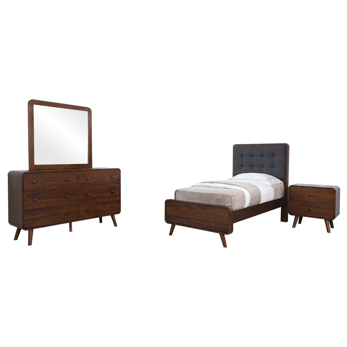 205131T-S4 Robyn 4-piece Twin Bedroom Set Dark Walnut