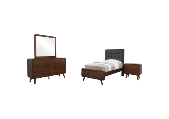 205131T-S4 Robyn 4-piece Twin Bedroom Set Dark Walnut