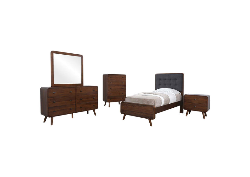 205131T-S5 Robyn 5-piece Twin Bedroom Set Dark Walnut
