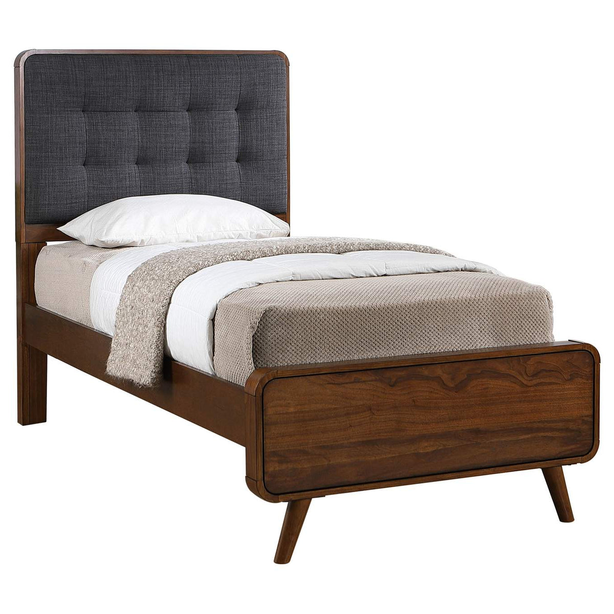 205131T Robyn Wood Twin Platform Bed Dark Walnut