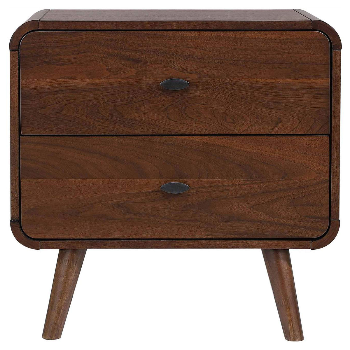 205132 Robyn 2-drawer Nightstand Bedside Table Dark Walnut