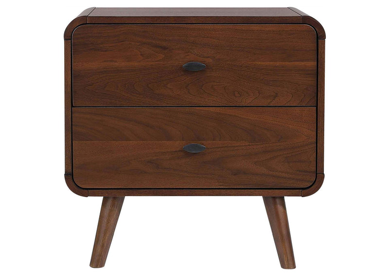 205132 Robyn 2-drawer Nightstand Bedside Table Dark Walnut