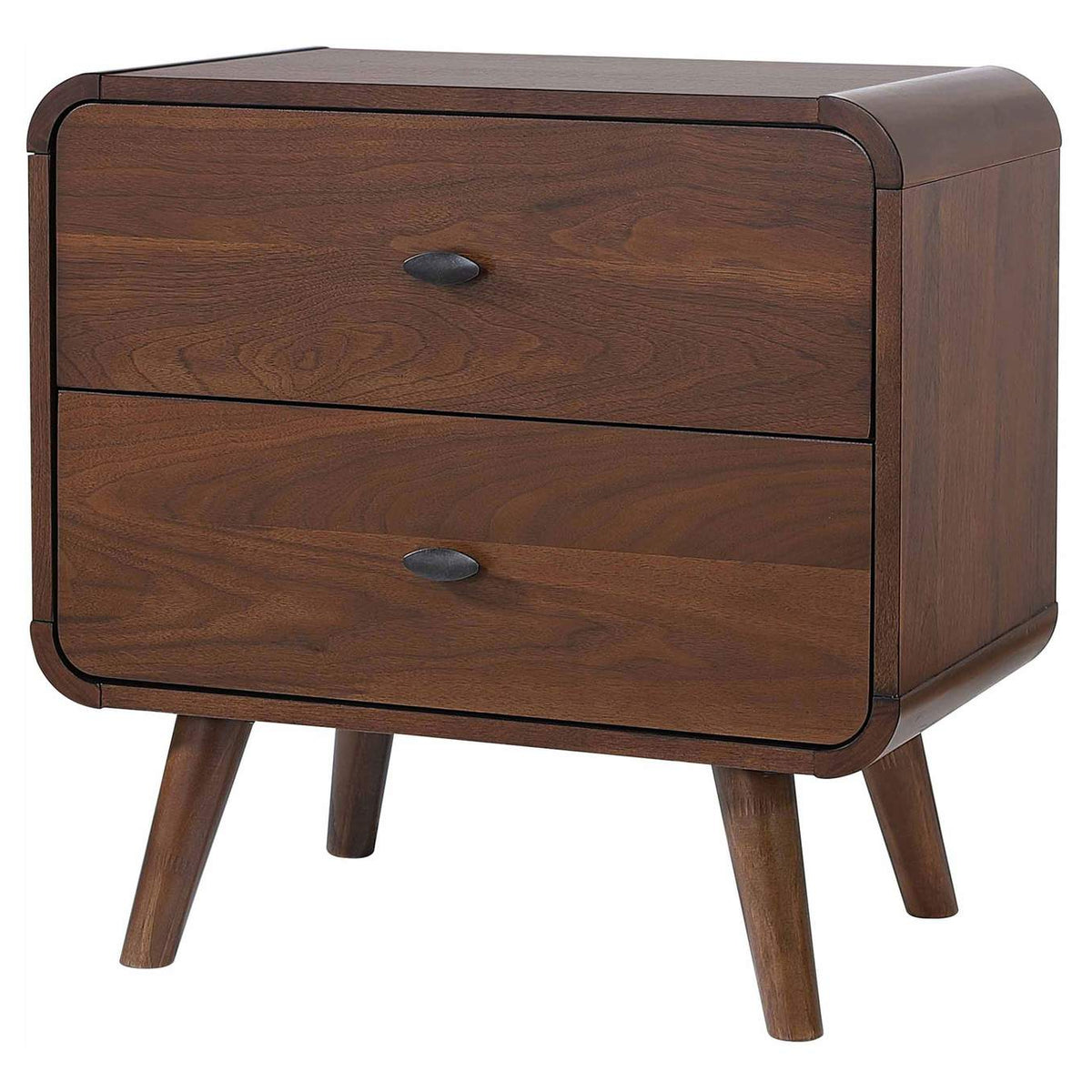 205132 Robyn 2-drawer Nightstand Bedside Table Dark Walnut