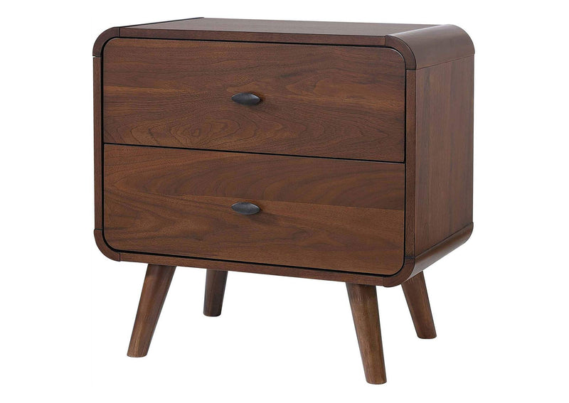 205132 Robyn 2-drawer Nightstand Bedside Table Dark Walnut