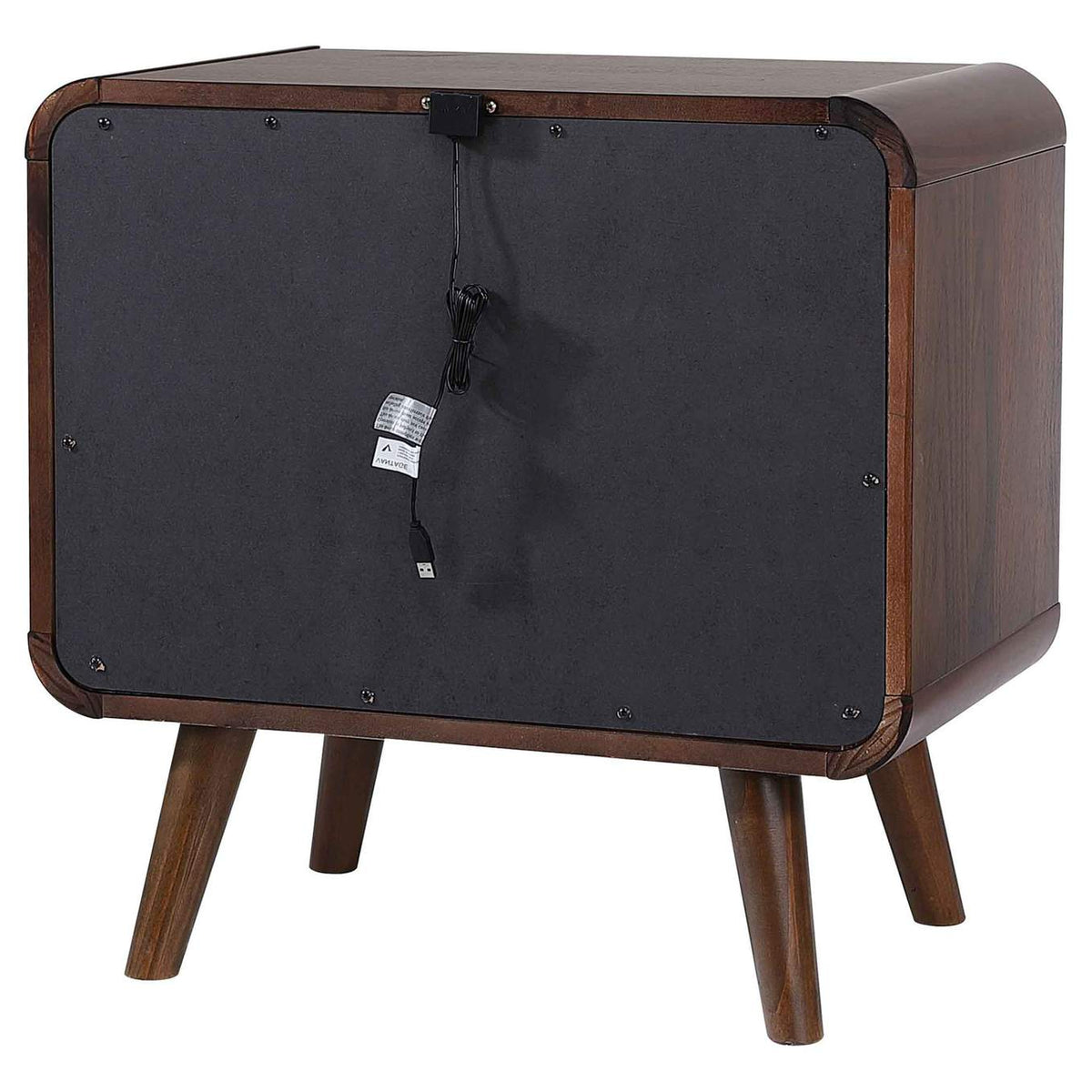 205132 Robyn 2-drawer Nightstand Bedside Table Dark Walnut