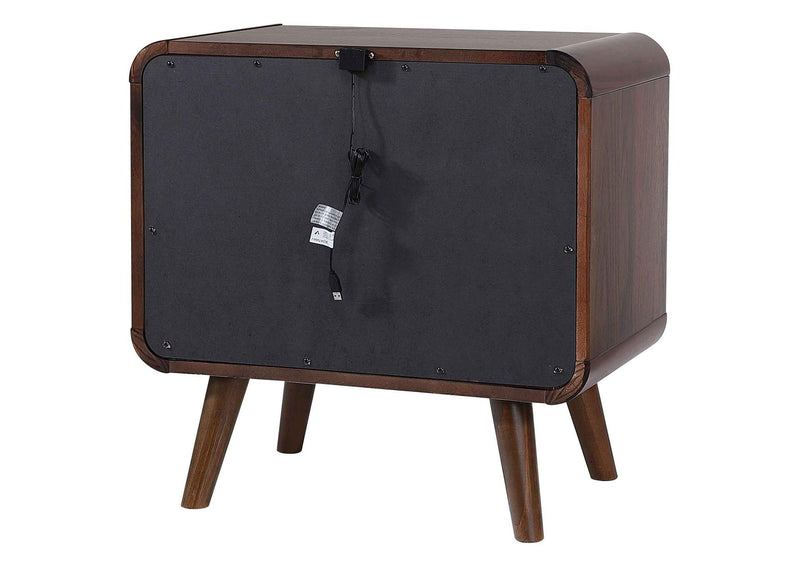 205132 Robyn 2-drawer Nightstand Bedside Table Dark Walnut