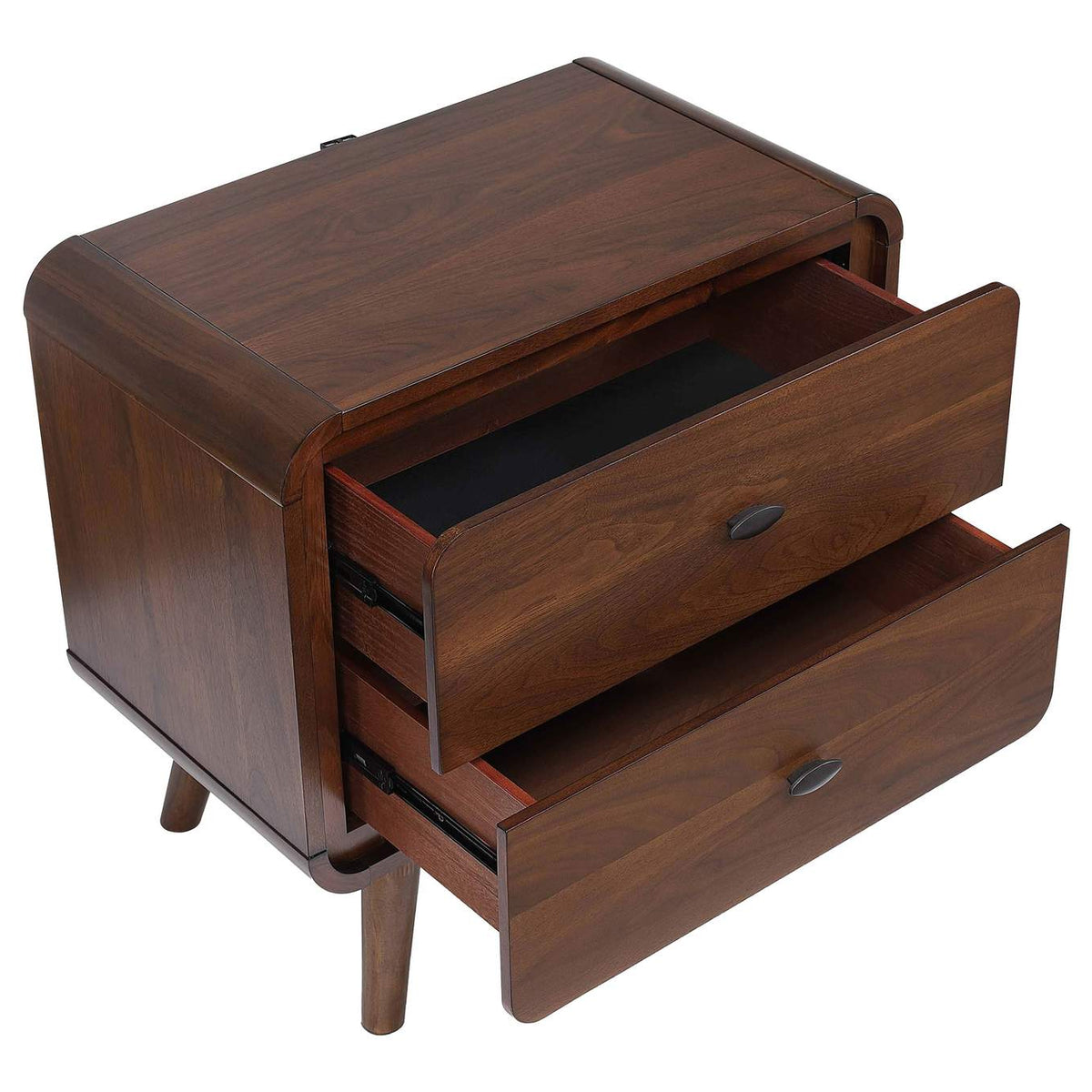 205132 Robyn 2-drawer Nightstand Bedside Table Dark Walnut