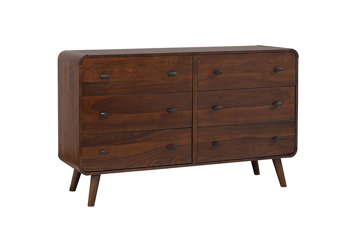 205133 Robyn 6-drawer Bedroom Dresser Dark Walnut