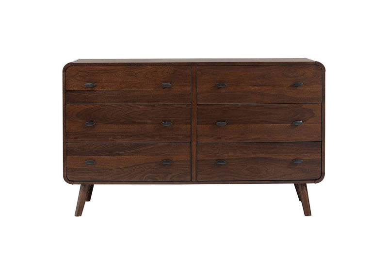 205133 Robyn 6-drawer Bedroom Dresser Dark Walnut