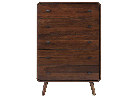 205135 Robyn 5-drawer Bedroom Chest of Drawers Dark Walnut